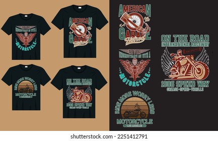 motorcycle t-shirt typography design bundle, t-shirt vector, vintage biker t-shirt