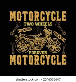 MOTORCYCLE TWO WHEELS FOREVER MOTORCYCLE black t-shirt