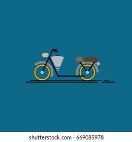 Motorcycle, Two-Wheeled Vehicle With a Motor, Motorbike, Scooter. Vector, Illustration