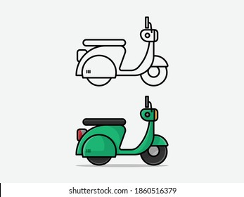 Motorcycle Types Objects Icon. Moto vehicles symbols vector stock illustration.