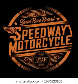 Motorcycle typography, tee shirt graphics, vectors