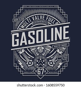 Motorcycle typography, tee shirt graphics, vectors