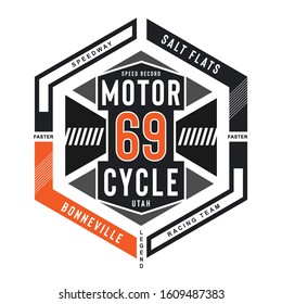 Motorcycle typography, tee shirt graphics, vectors