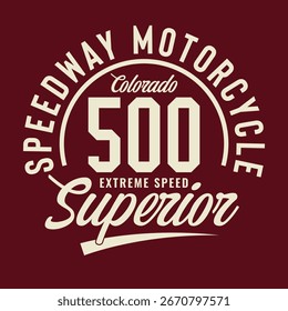 Tipografía de la motocicleta, gráficos de la camiseta, Vectores. insignia