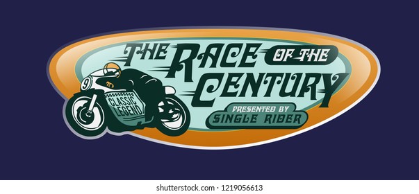 Motorcycle typography, T-shirt graphics, vectors