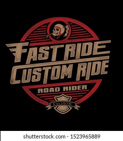 Motorcycle typography, t-shirt graphics, vectors