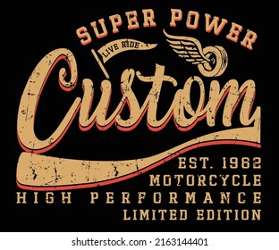 Motorcycle typography, t-shirt graphics, vectors Superior rider tee shirt