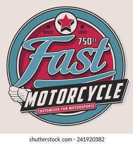 Motorcycle typography, t-shirt graphics, vectors