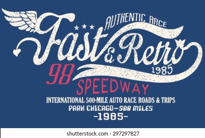 Motorcycle typography, t-shirt graphics, vectors