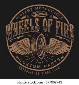 Motorcycle typography, t-shirt graphics, vectors