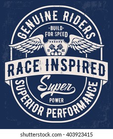 Motorcycle typography , t-shirt graphics, vectors.