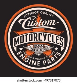 Motorcycle typography, t-shirt graphics, vectors