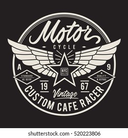 Motorcycle typography, t-shirt graphics, vectors