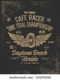 Motorcycle typography, t-shirt graphics, vectors