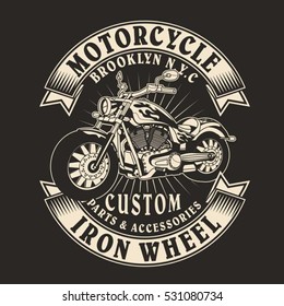 Motorcycle typography, t-shirt graphics, vectors
