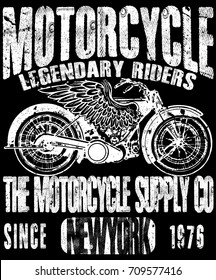 Motorcycle typography; t-shirt graphics; vectors