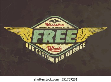 motorcycle. typography t-shirt printing.