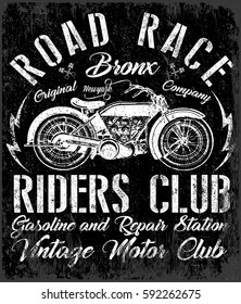 Motorcycle typography, vintage motor, t-shirt graphics, vectors