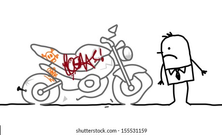motorcycle vandalized