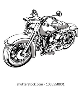 a motorcycle vector art drawing 