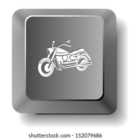 Motorcycle. Vector computer key.