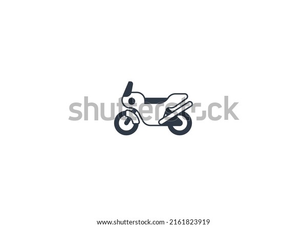 Motorcycle vector flat emoticon. Isolated Motorbike\
illustration. Motorcycle\
icon