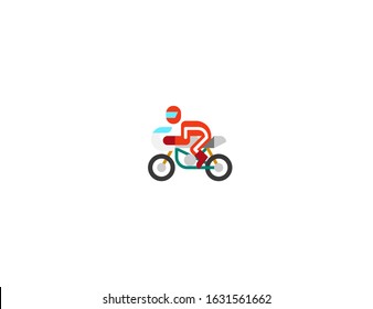 Motorcycle vector flat icon. Isolated motorbike, biker emoji illustration 