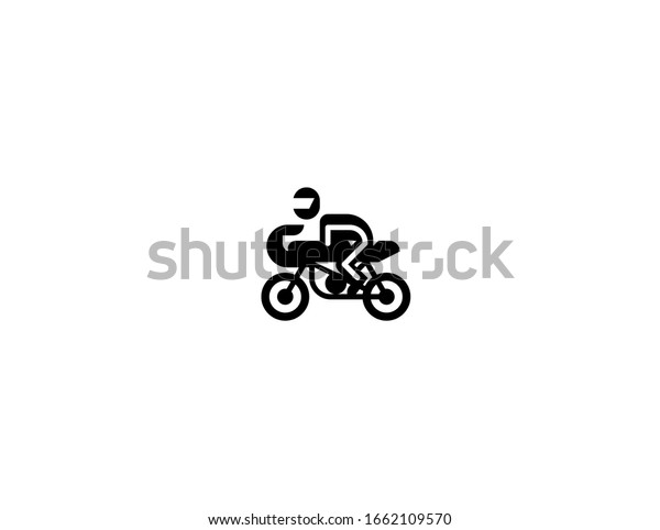 Motorcycle vector flat icon. Isolated motorbike, biker\
emoji illustration 