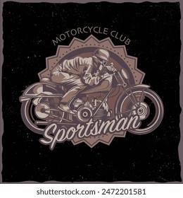motorcycle vector hand drawing classic