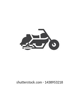 Motorcycle vector icon. Bike filled flat sign for mobile concept and web design. Motorbike glyph icon. Symbol, logo illustration. Vector graphics