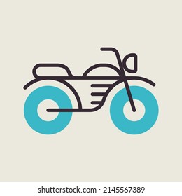 Motorcycle vector icon. Graph symbol for travel and tourism web site and apps design, logo, app, UI