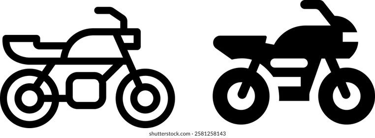 Motorcycle Vector Icon Set – Sleek and Dynamic Motorcycle Illustrations