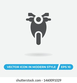 Motorcycle vector icon, simple motorcycle sign.