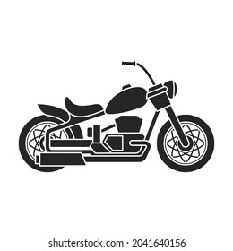 Icono de vector de motocicleta.Icono de vector negro aislado en motocicleta de fondo blanco.