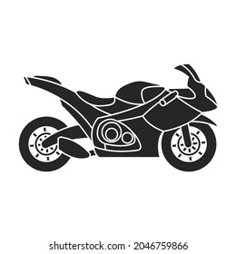 Icono de vector de motocicleta.Icono de vector negro aislado en motocicleta de fondo blanco.