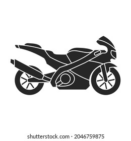 Icono de vector de motocicleta.Icono de vector negro aislado en motocicleta de fondo blanco.