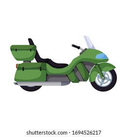 Icono vectorial de motocicleta.Icono vectorial de caricatura aislado en motocicleta de fondo blanco.