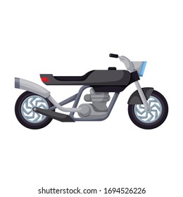 Icono vectorial de motocicleta.Icono vectorial de caricatura aislado en motocicleta de fondo blanco.