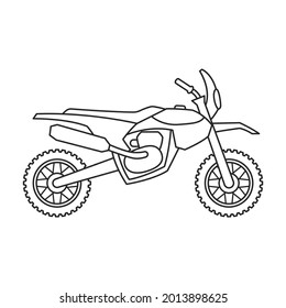 Icono de vector de motocicleta.Icono de vector de contorno aislado en motocicleta de fondo blanco.