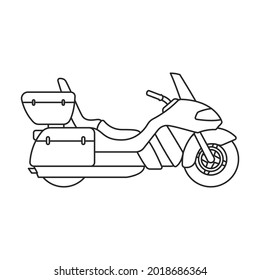 Icono de vector de motocicleta.Icono de vector de contorno aislado en motocicleta de fondo blanco.