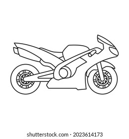 Motorcycle vector icon.Outline vector icon isolated on white background motorcycle.