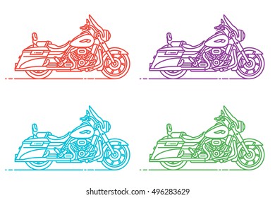Motorcycle. Vector Illustration.