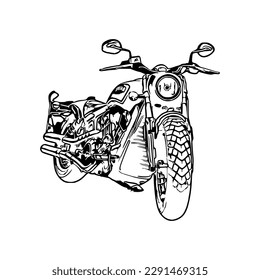 Ilustración de los vectores de motocicletas, página de coloreado de motocicletas para libros y dibujos, motocicleta de arte de línea