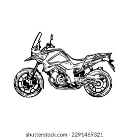 Ilustración de los vectores de motocicletas, página de coloreado de motocicletas para libros y dibujos, motocicleta de arte de línea