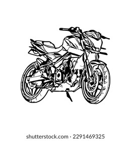 Ilustración de los vectores de motocicletas, página de coloreado de motocicletas para libros y dibujos, motocicleta de arte de línea