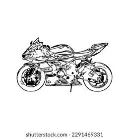 Motorrad-Vektorgrafik, Motorradfarbseite für Buch und Zeichnung, Kunstmotorrad-Linie