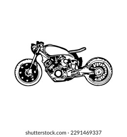 Motorcycle vector illustration, Motorcycle coloring page for book and drawing, Line art motorcycle