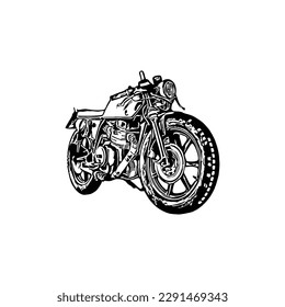 Motorcycle vector illustration, Motorcycle coloring page for book and drawing, Line art motorcycle