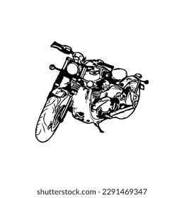 Ilustración de los vectores de motocicletas, página de coloreado de motocicletas para libros y dibujos, motocicleta de arte de línea