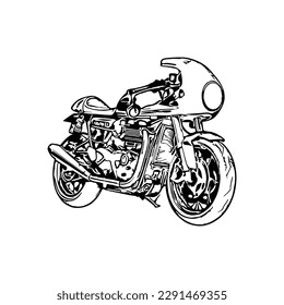 Ilustración de los vectores de motocicletas, página de coloreado de motocicletas para libros y dibujos, motocicleta de arte de línea